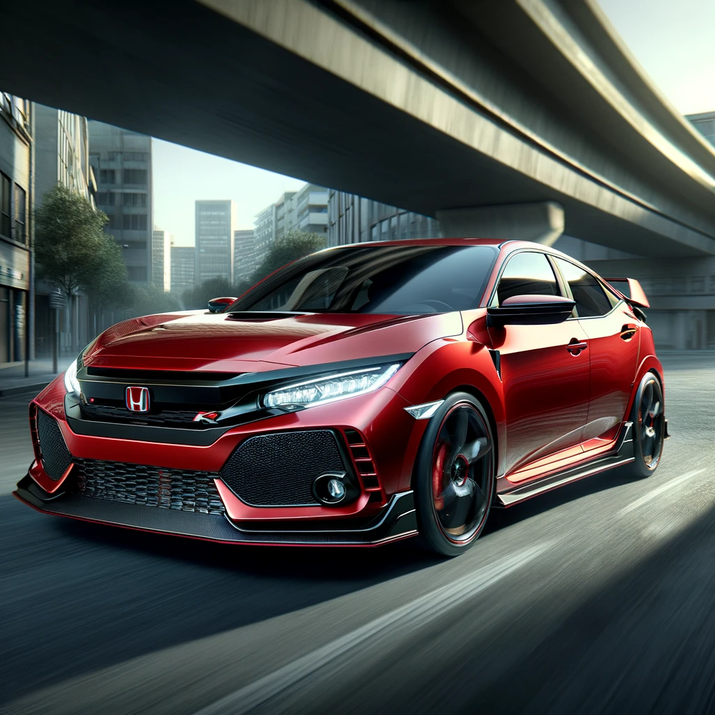 2024 Honda Civic Type R under bridge